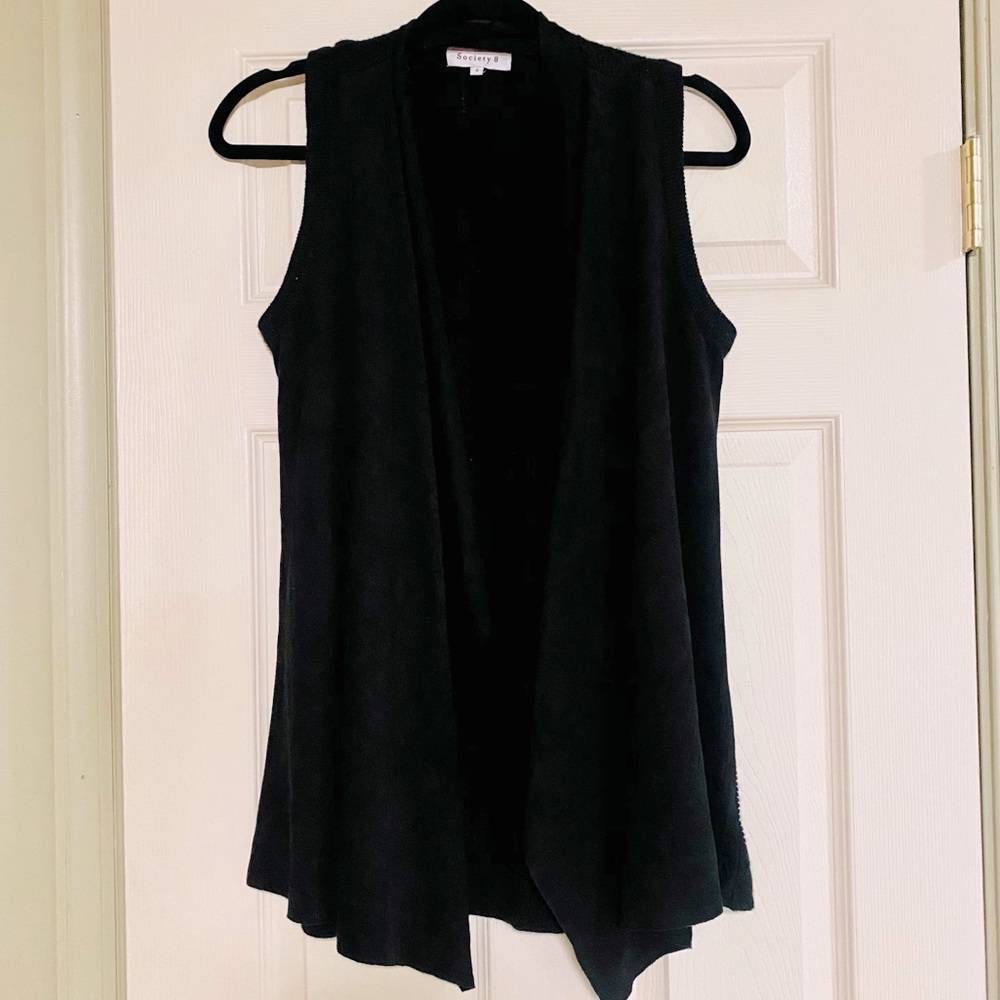 Society 8 faux suede/knit vest size small